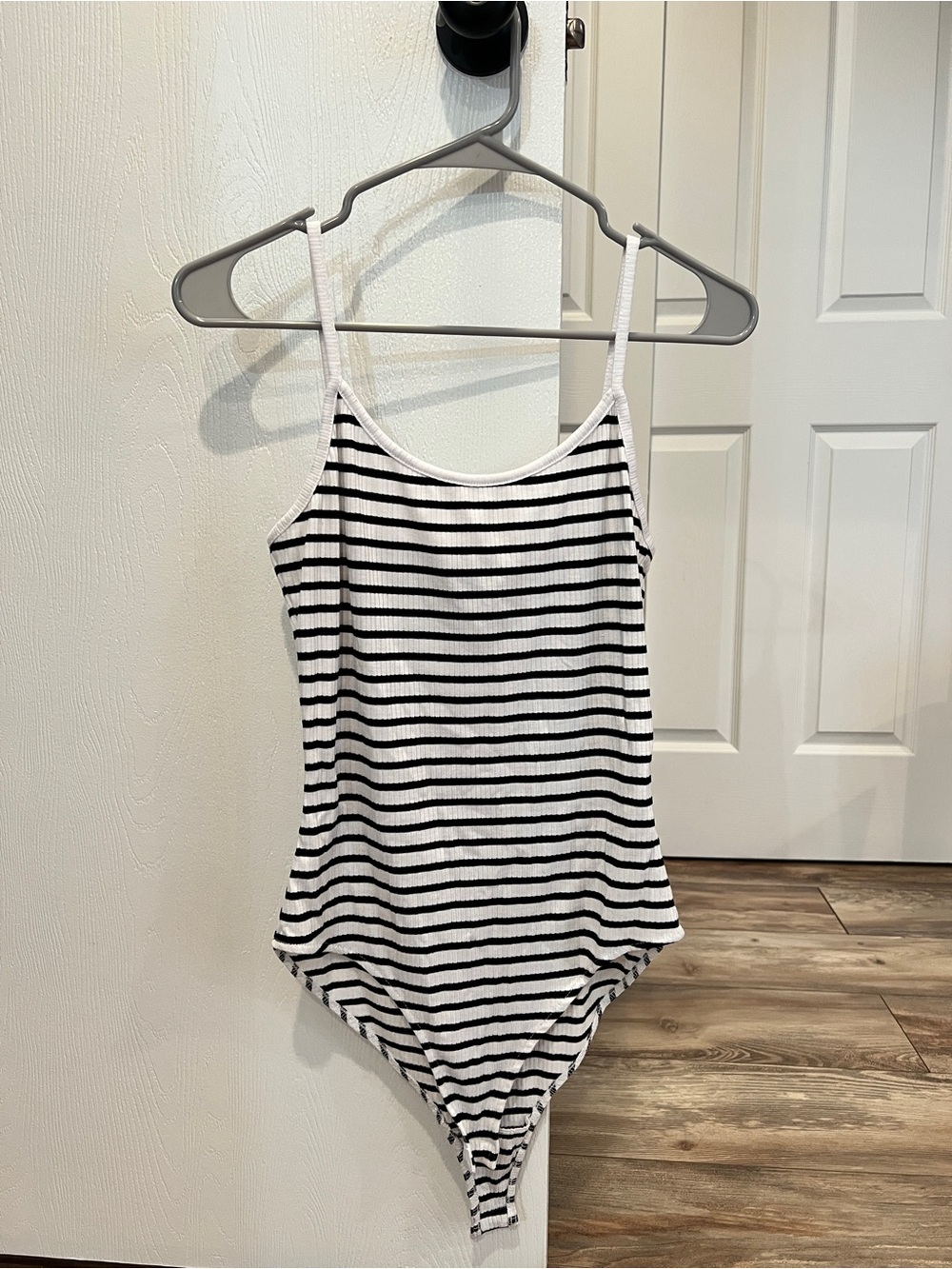 Black and white striped bodysuit